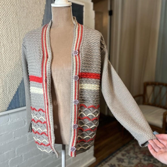 Mom's Creation Handmade Grey Button Up Cardigan - Picture 9 of 10